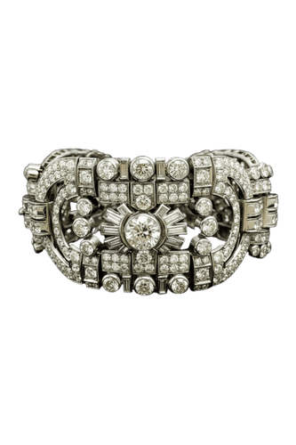 Bracelet Art Déco - Bracelet en or blanc et diamants 58 Facettes