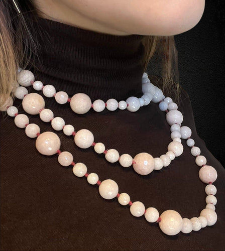 Collier Collier - Perles facettées en quartz rose 58 Facettes