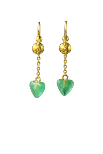 Boucles d'oreilles Roberto Borghesi - Boucles d'oreilles à clip en or jaune 18 carats et crisoprase 58 Facettes