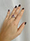Bague 55 Bague cluster en or blanc 18k rubis diamants 58 Facettes