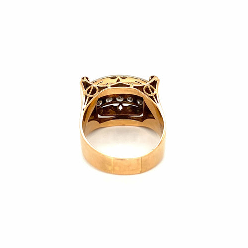 Bague 52 Art déco - Bague en or jaune 18 k diamants 58 Facettes