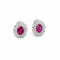 Boucles d'oreilles Vintage - Boucles d'oreilles puces en or blanc 18k rubis et diamants 58 Facettes
