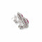 Boucles d'oreilles Vintage - Boucles d'oreilles puces en or blanc 18k rubis et diamants 58 Facettes
