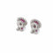 Boucles d'oreilles Vintage - Boucles d'oreilles puces en or blanc 18k rubis et diamants 58 Facettes