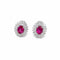 Boucles d'oreilles Vintage - Boucles d'oreilles puces en or blanc 18k rubis et diamants 58 Facettes