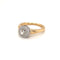 Bague 53 Solitaire - Bague en or jaune et blanc 18 k diamant coussin 58 Facettes
