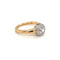 Bague 53 Solitaire - Bague en or jaune et blanc 18 k diamant coussin 58 Facettes