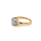Bague 53 Solitaire - Bague en or jaune et blanc 18 k diamant coussin 58 Facettes