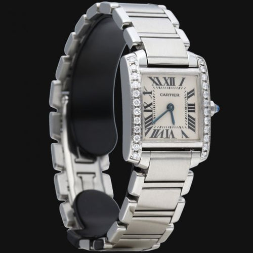 Cartier Tank Française - Montre en acier et diamants 58 Facettes MT47804