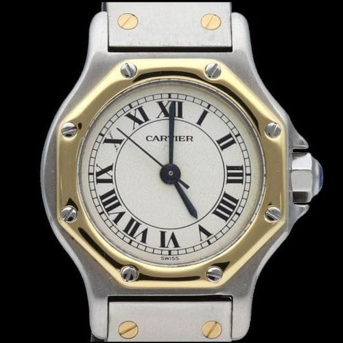 Cartier Santos Ronde Octagon - Montre en or jaune et acier 58 Facettes MT47840
