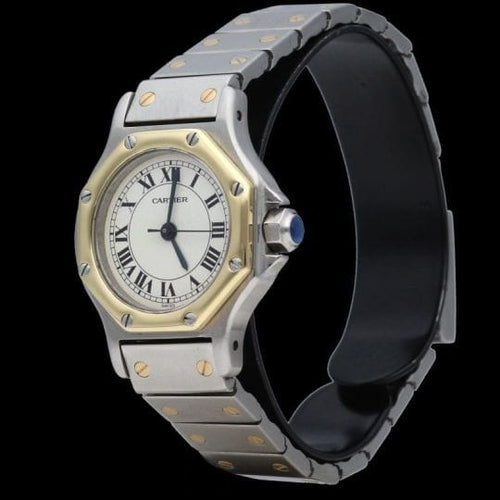 Cartier Santos Ronde Octagon - Montre en or jaune et acier 58 Facettes MT47840