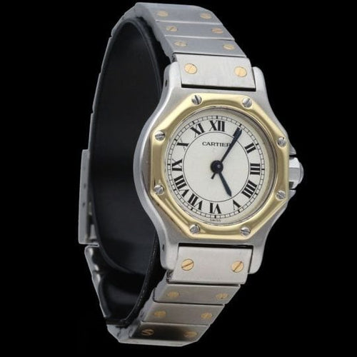 Cartier Santos Ronde Octagon - Montre en or jaune et acier 58 Facettes MT47840