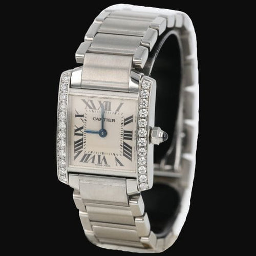 Cartier Tank Française - Montre en acier et diamants 58 Facettes MT47847