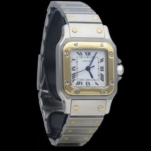 Cartier Santos - Montre dame en or jaune 18 ct et acier 58 Facettes MT47905