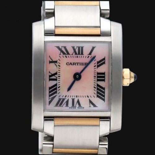 Cartier Tank Française - Montre en or rose et acier 58 Facettes MT47953