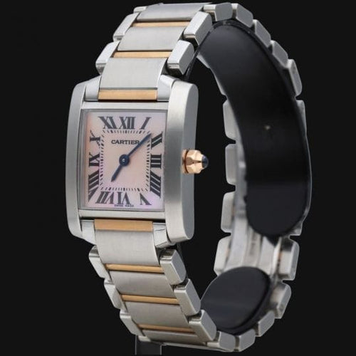 Cartier Tank Française - Montre en or rose et acier 58 Facettes MT47953