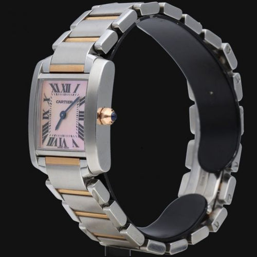 Cartier Tank Française - Montre en or rose et acier 58 Facettes MT47953