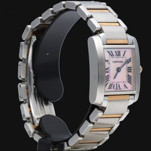 Cartier Tank Française - Montre en or rose et acier 58 Facettes MT47953