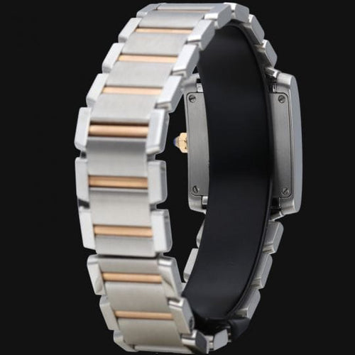Cartier Tank Française - Montre en or rose et acier 58 Facettes MT47953