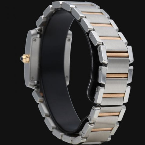 Cartier Tank Française - Montre en or rose et acier 58 Facettes MT47953