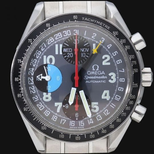 Omega Speedmaster - Montre Day-Date chronographe en acier 58 Facettes MT47408