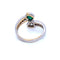 Bague 59 Vous et Moi - Bague en or blanc 18k émeraude et diamants 58 Facettes