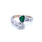 Bague 59 Vous et Moi - Bague en or blanc 18k émeraude et diamants 58 Facettes