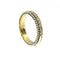 Bague 51 Bague bandeau en or jaune et blanc 18k diamants 58 Facettes