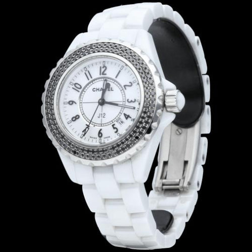 Chanel J-12 - Montre en céramique avec diamants 58 Facettes MT47542