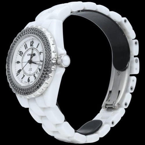Chanel J-12 - Montre en céramique avec diamants 58 Facettes MT47542