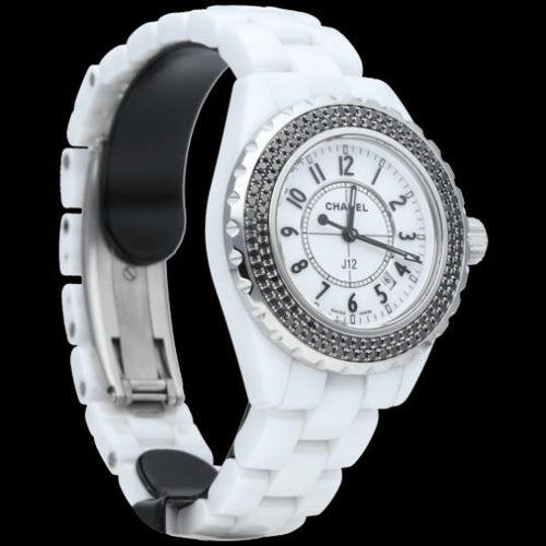 Chanel J-12 - Montre en céramique avec diamants 58 Facettes MT47542