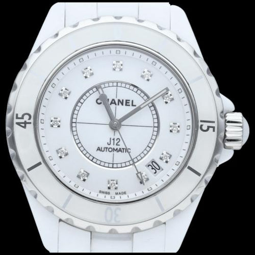 Chanel J12 - Montre automatique 38 mm en céramique et diamants 58 Facettes MT47875