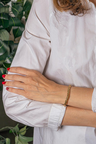 Bracelet maille palmier en or jaune 58 Facettes 5459694CN