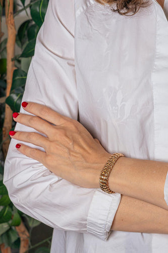 Bracelet maille américaine en or rose 58 Facettes 5749765CN