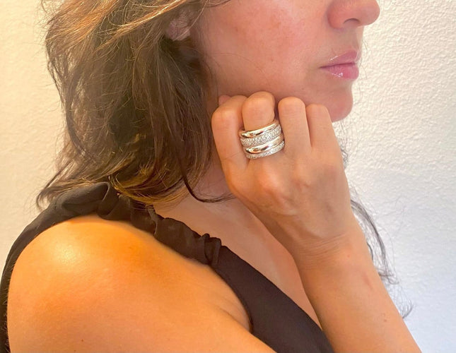 52.5 Pomellato Tubolare - Bague en or blanc et diamants 58 Facettes AZ-PG-A.9913OB3