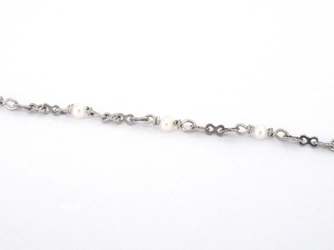 Gucci Flora - Bracelet en or blanc, diamants et perles 58 Facettes 3103
