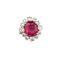 51 Bague en or blanc 18 ct avec rubis et diamants 58 Facettes 431/26 A 229/26