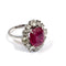 51 Bague en or blanc 18 ct avec rubis et diamants 58 Facettes 431/26 A 229/26