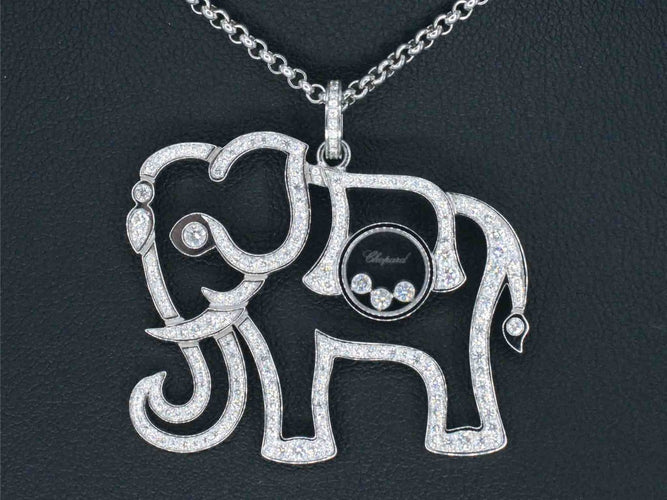 Chopard Happy Diamonds - Collier éléphant en or 18 carats et diamants 58 Facettes 5015