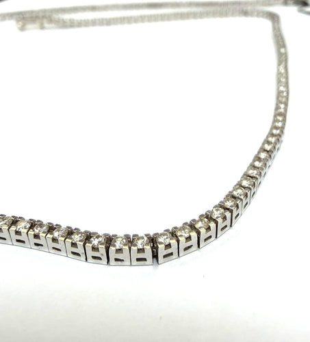 Collier tennis en or blanc 18 kt avec diamants 58 Facettes 408/26 A