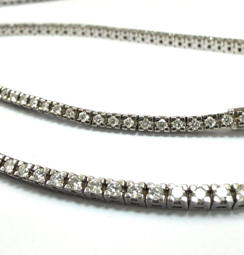 Collier tennis en or blanc 18 kt avec diamants 58 Facettes 408/26 A