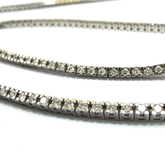 Collier tennis en or blanc 18 kt avec diamants 58 Facettes 408/26 A