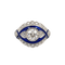 53 Bague en or blanc 18 ct avec saphir et diamants 58 Facettes 103/26 G