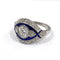 53 Bague en or blanc 18 ct avec saphir et diamants 58 Facettes 103/26 G