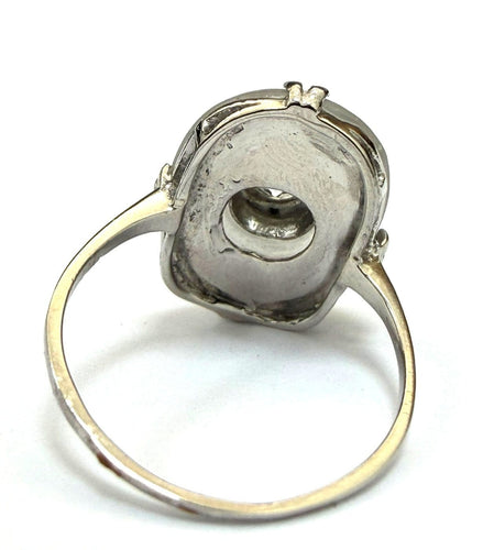 57 Art déco - Bague en platine avec diamant 58 Facettes 450/26 C
