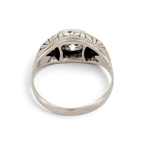 50 Art déco - Bague trilogie en or 18k et diamants taille ancienne 58 Facettes RI-1076