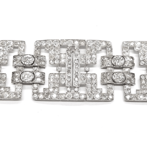 Art Déco - Bracelet en or 18K, platine et diamants 58 Facettes BOV/260043