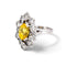 58 Bague Pompadour vintage en or 18k, saphir jaune de Ceylan et diamants 58 Facettes RI-1060