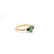 55 Drop of Nature - Bague en or jaune, émeraude et saphirs 58 Facettes 50490