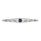 Art déco - Broche barrette en platine, saphir et diamants